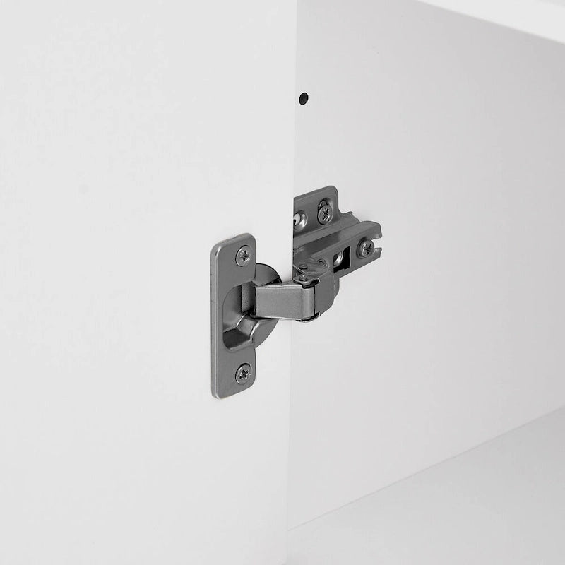 Black Storage Cabinet with 2 Doors & 4 Drawers - MDF Bathroom Office Cabinet with Adjustable Shelves, Waterproof Finish & Anti-Tip