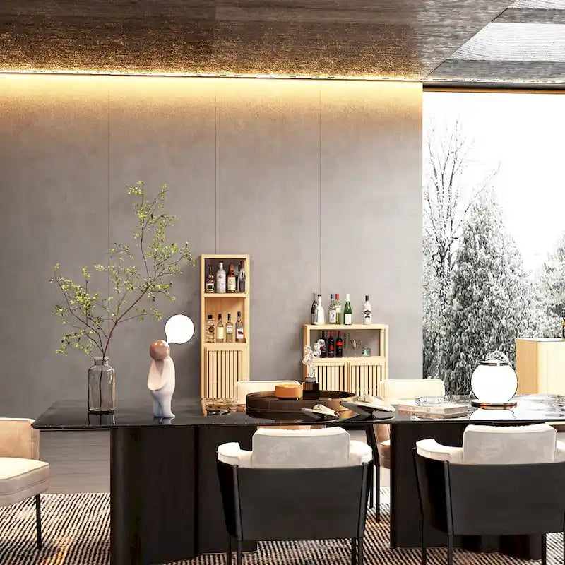 Bamboo Storage Cabinet with 2 Louvered Doors - 32" Freestanding Floor Cabinet - Natural Bathroom Kitchen Organizer - Eco-Friendly