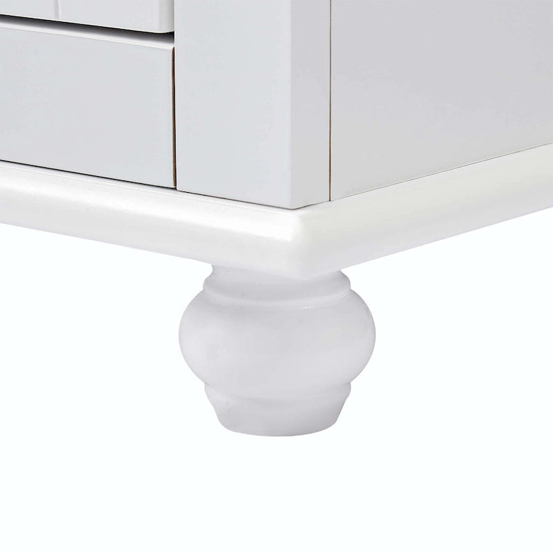 Grey Tall Storage Cabinet 2 Drawers 2 Doors 3-Tier Adjustable Shelf MDF Waterproof Anti-Tip Bathroom