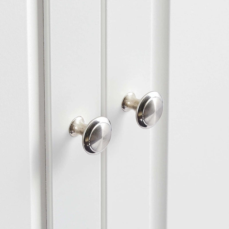 Grey Tall Storage Cabinet 2 Drawers 2 Doors 3-Tier Adjustable Shelf MDF Waterproof Anti-Tip Bathroom