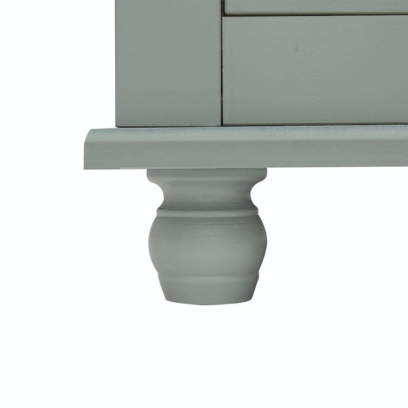 Grey Tall Storage Cabinet 2 Drawers 2 Doors 3-Tier Adjustable Shelf MDF Waterproof Anti-Tip Bathroom