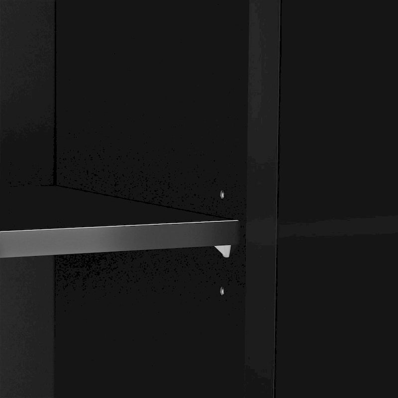 Farmhouse Mirrored Sideboard 3 Glass Doors 2 Adjustable Shelves Pine Legs 220lb Capacity Distressed