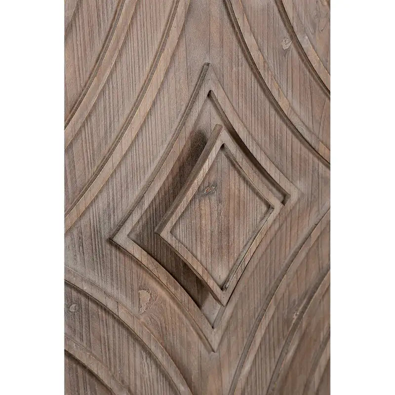 60" Sideboard Buffet Cabinet - 4 Diamond Pattern Doors 2 Shelves - Solid Wood Legs - Black Brown Vintage Farmhouse Storage