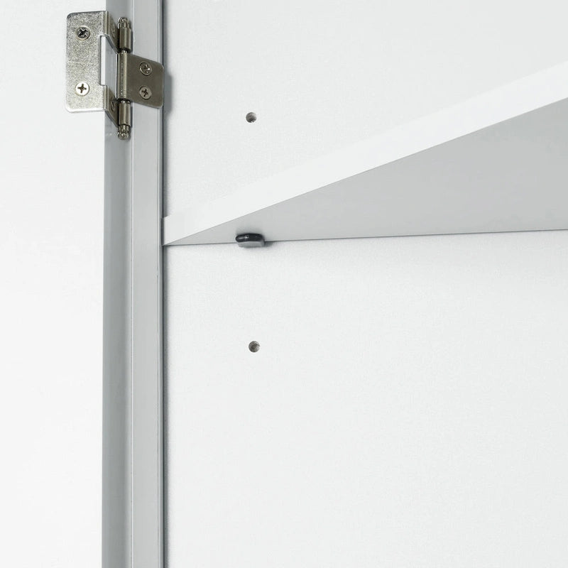 Triangle Corner Storage Cabinet with Adjustable Shelves - Waterproof MDF Bathroom Cabinet with Doors & Brushed Nickel Knobs