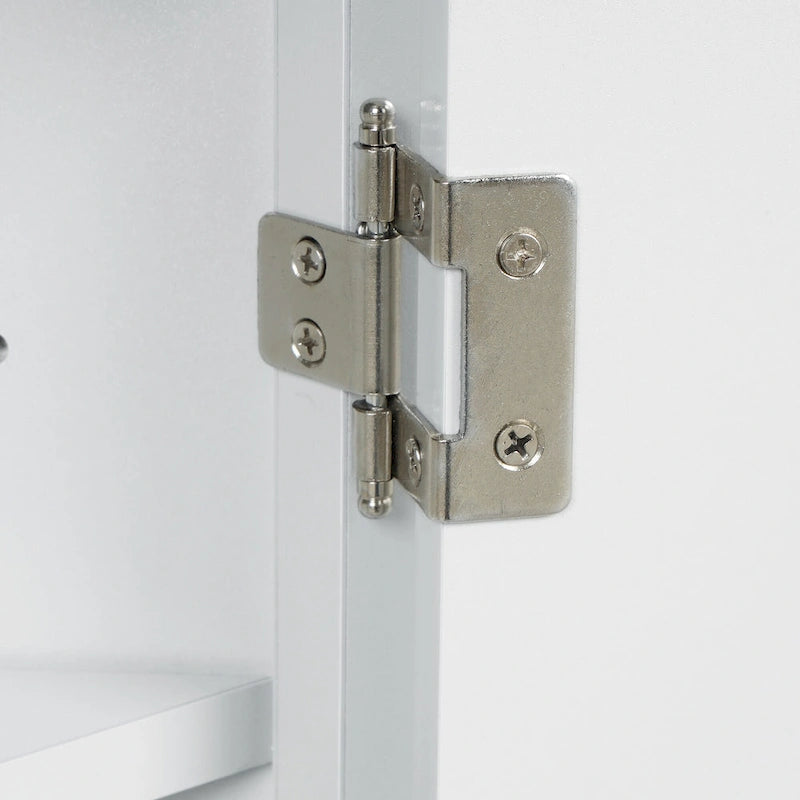 Triangle Corner Storage Cabinet with Adjustable Shelves - Waterproof MDF Bathroom Cabinet with Doors & Brushed Nickel Knobs