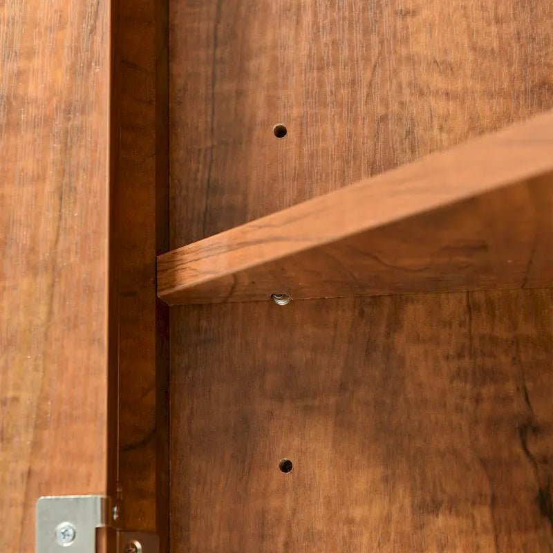 Triangle Corner Storage Cabinet with Adjustable Shelves - Waterproof MDF Bathroom Cabinet with Doors & Brushed Nickel Knobs