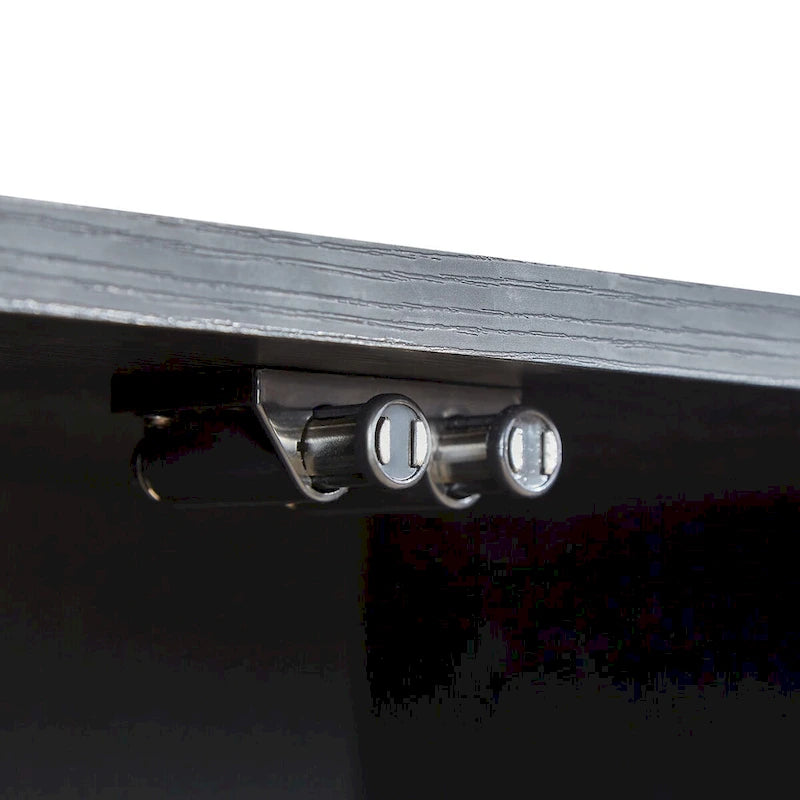 Contemporary Sideboard Cabinet - Wave Pattern Design - Curved Panels - Press-Spring Doors - Multi-Room Storage - Engineered Wood